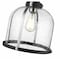 Z-Lite Burren 1 Light Pendant, Matte Black And Clear Seedy 337P12MB+CH - alternate 3